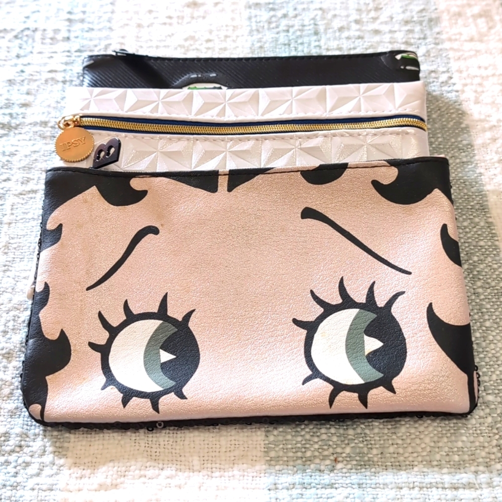 3pc Ipsy makeup bags